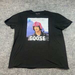 Top Gun T Shirt Womens Extra Large Black Talk To Me Goose Graphic Print Cotton